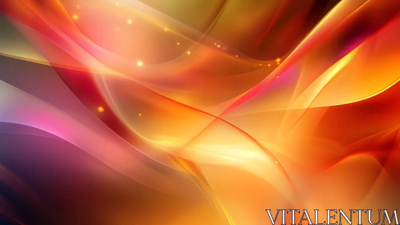 Luminous orange waves curve through soft abstract gradient space