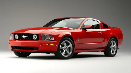 Red performance coupe in studio-grade automotive lighting profile.