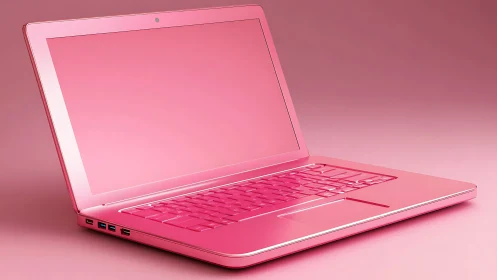 Monochrome pink ultrabook laptop render with glossy chassis