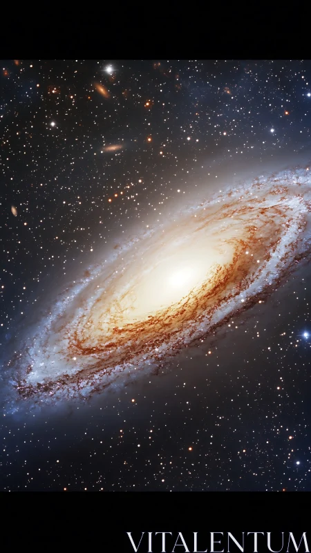 Spiral galaxy pirouettes in star-salted cosmic velvet.