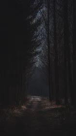 Shadows Dance Through Skeletal Forest Corridor