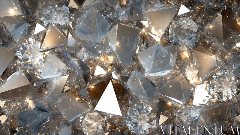 Shimmerstorm of faceted crystals in molten champagne light.