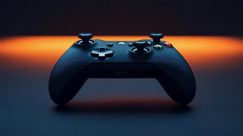 Xbox Controller Rendered Through Dramatic Neon Ambiance.