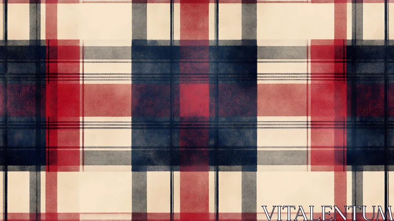Red, navy and beige tartan pattern forms a regular grid