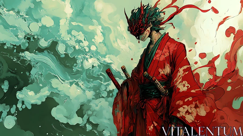 Stormborne oni swordsman brews crimson calm before chaos