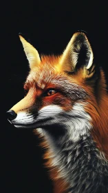 Fox stands in soft light with vivid fur and calm gaze