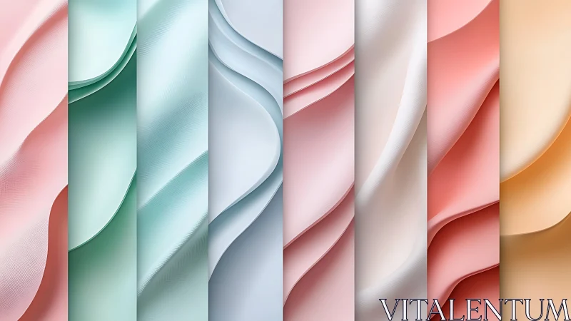 Gentle pastel folds drifting in soft vertical ribbons.