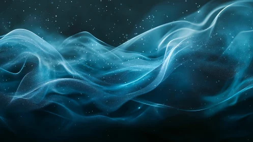 Blue particulate waves forming layered translucent currents.