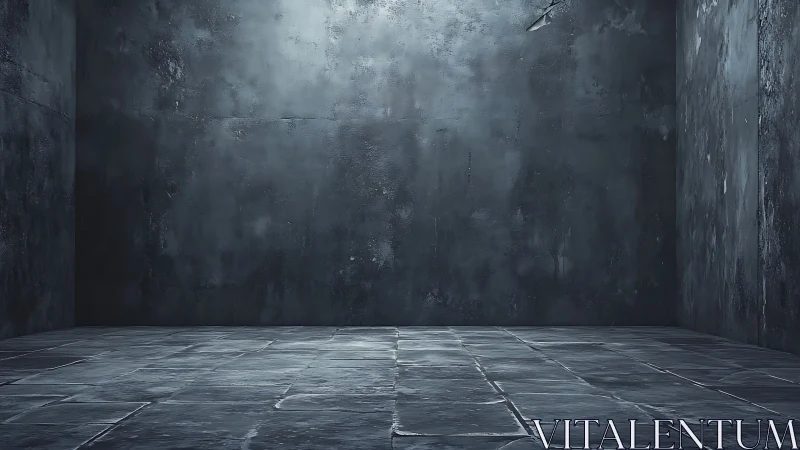 Silent concrete chamber washed in cold metallic light.