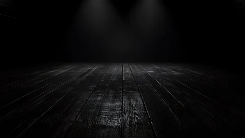 Moody empty stage waits quietly under gentle spotlights