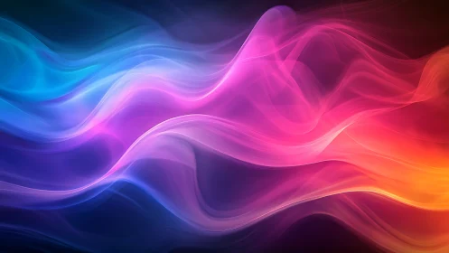 Gradient light waves form layered translucent spectral ribbons