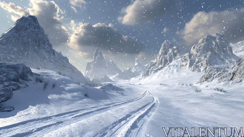 Snowy mountain trail invites quiet winter exploration