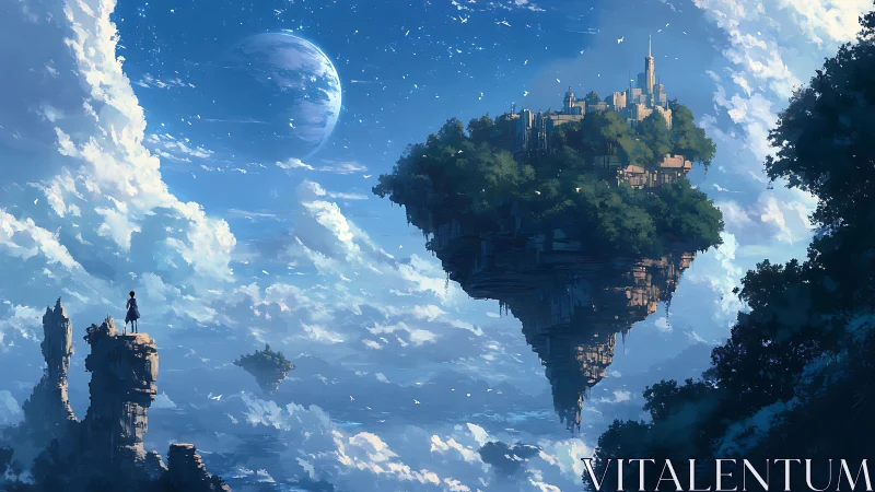 Floating Sky Citadel with Planetary Alignment.