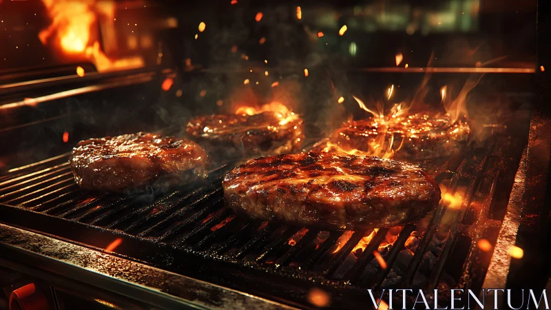 Smoky ember-kissed steaks crowned by dancing grillfire.