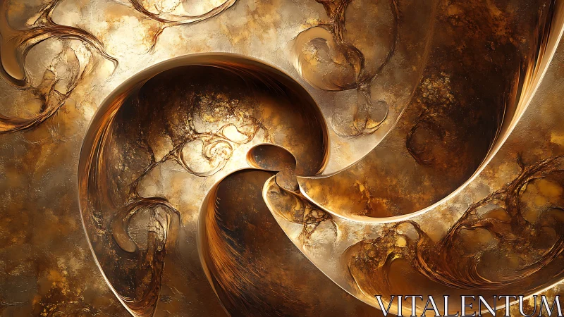Fractal golden vortex forms swirling organic metallic currents