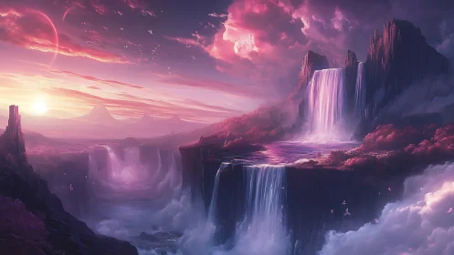 Spectral exoplanet cascades under magenta atmospheric scattering.