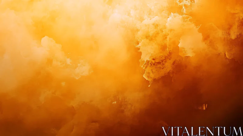 Volumetric orange cloudscape reveals dense atmospheric diffusion