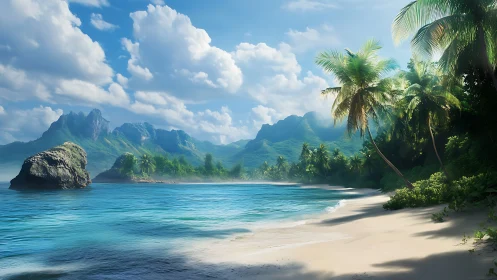 Tropical Paradise Beach Retreat by Emerald Mountains.