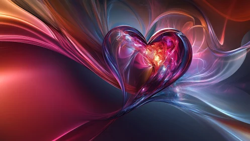 Luminous Heart: Digital Energy Crystallized in Motion