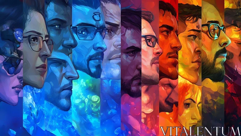 Portrait spectrum shows diverse faces across blue to red