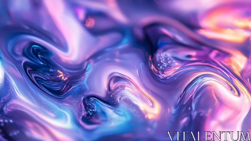 Luminous liquid swirls glow in dreamy pink and violet light