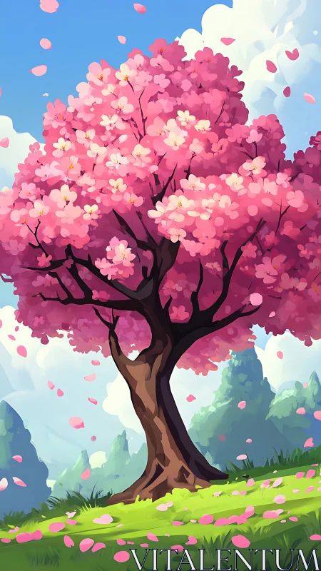 Chromatic sakura canopy under dynamic atmospheric gradients.