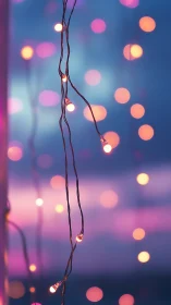 String lights in soft focus against gradient sky background.
