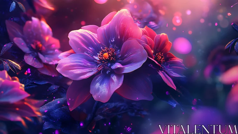 Neon Blooms: Nature's Electric Garden.