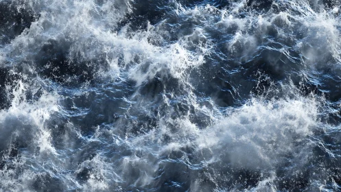 Dense surface pattern of turbulent ocean waves observed.