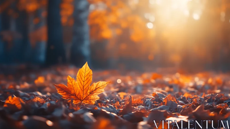 Solitary maple leaf rehearses autumn&rsquo;s last standing ovation