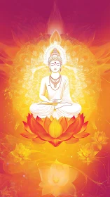 Radiant lotus meditation with luminous spiritual calm.
