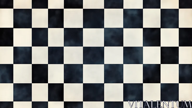 Monochrome checkerboard grid in precise tiling symmetry.