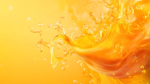 Vivid Splash of Golden Liquid in Abstract Artistic Style.