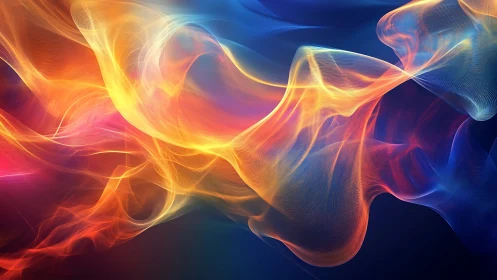 Luminous Energy Waves Flowing Through Digital Space