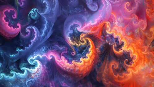 Multichromatic turbulent fractal vortices in energetic rotation.