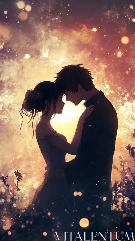 Two Hearts Glowing in Golden Magic.