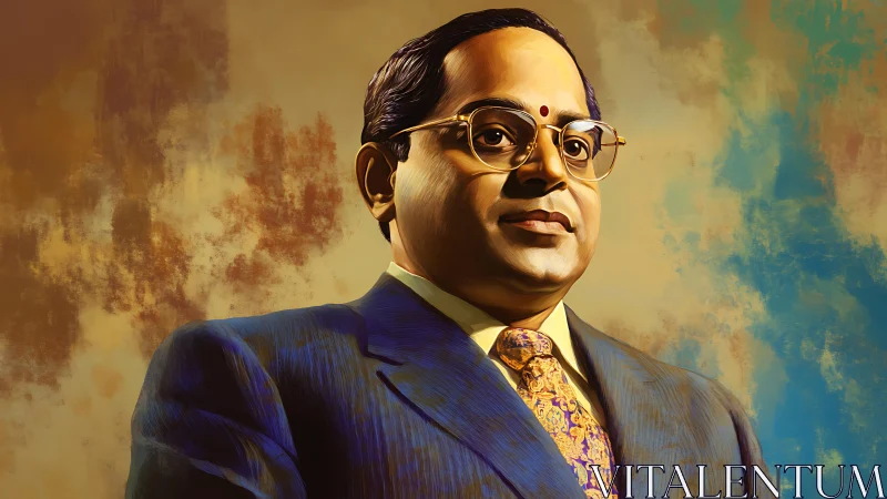 Warm portrait of dignified man in blue suit and golden light.