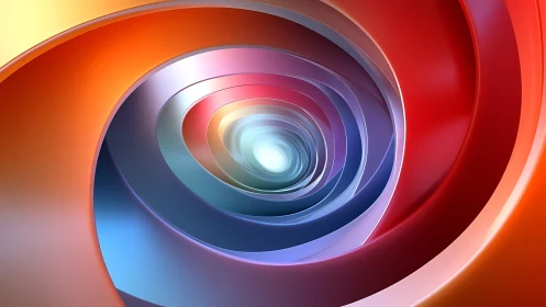 Welcoming spiral of glowing color leading into soft light.