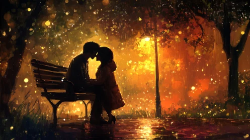 Rain-Kissed Romance Ignites the Neon Night.