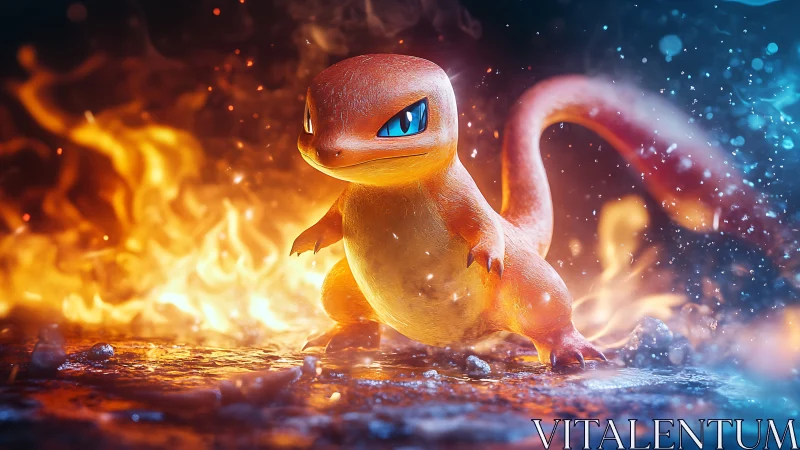 Flames Dance in Wonder: A Fire-Type Friend.