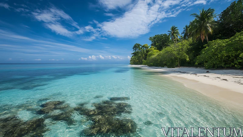 Tropical Coastal Beach with Turquoise Waters.