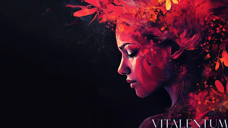 Flare crowned portrait drifts from darkness into burning bloom