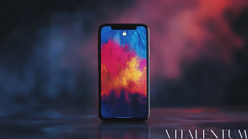 Edge-lit smartphone with vivid abstract OLED lock-screen display