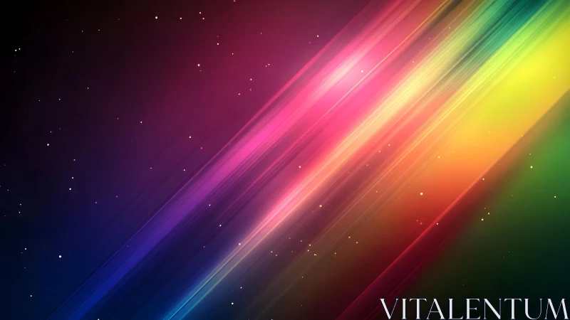 Vibrant diagonal light streaks on cosmic gradient digital background.