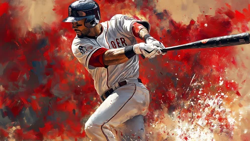 Dynamic baseball slugger rendered in high-energy digital strokes