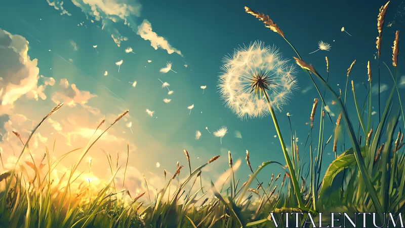 Sunlit dandelion daydream scatters wishes on warm winds.