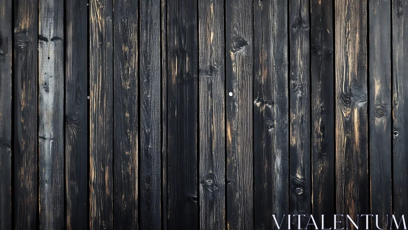Charred vertical wood panel background with rustic patina.