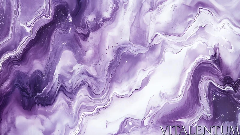 Abstract Purple Marble Texture with Fluid Swirling Patterns.