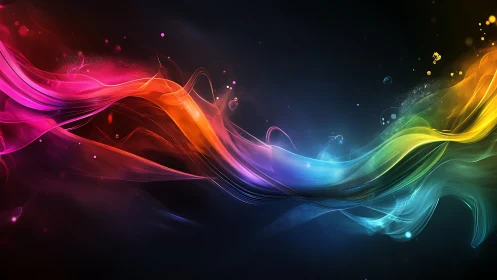 Digital painting spectrum wave with luminous flowing gradients.