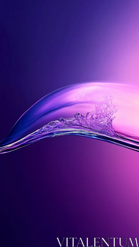 Iridescent liquid wave arcs across glowing violet void.